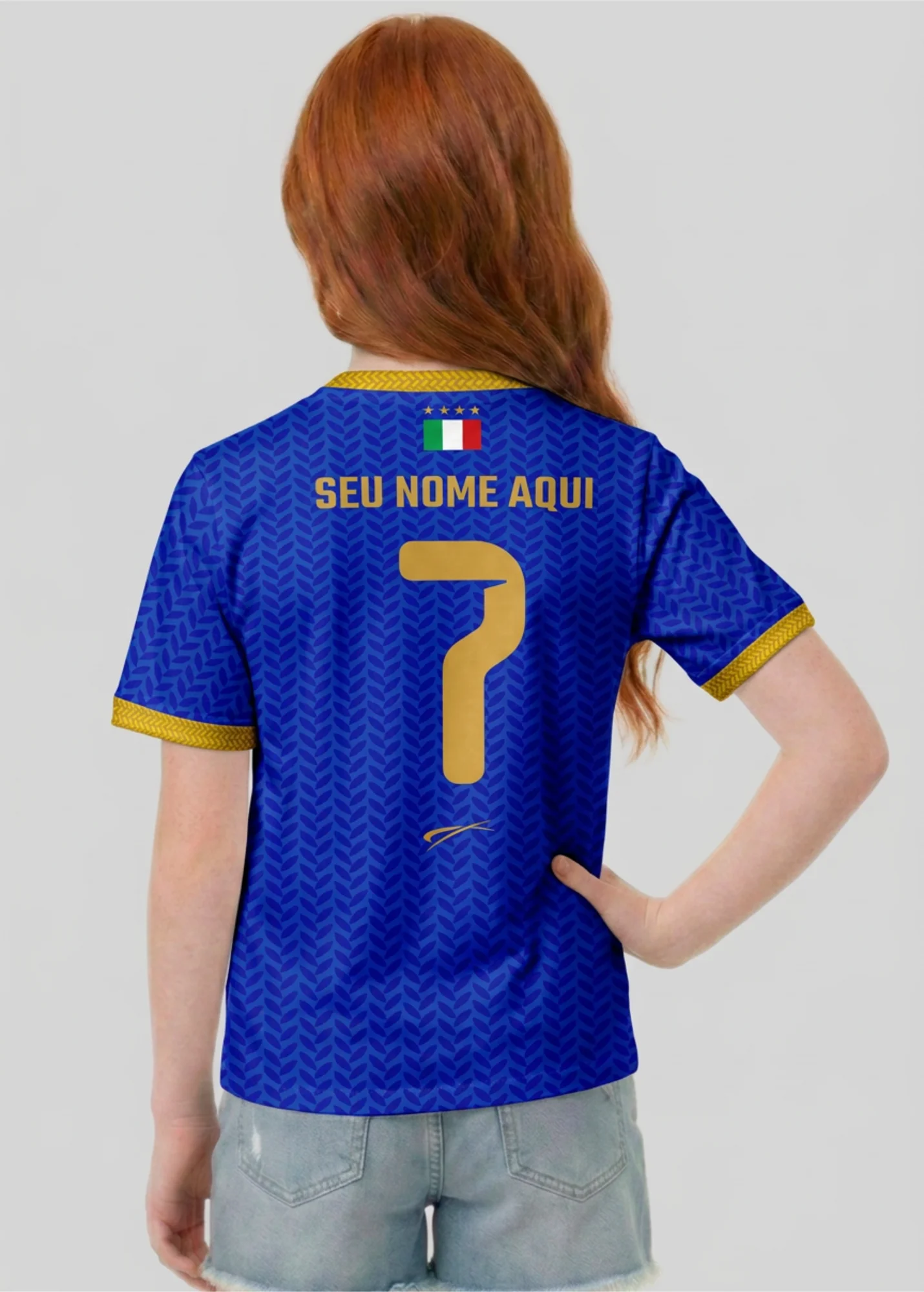 Camisa da Itália - Infantil - Azul escuro